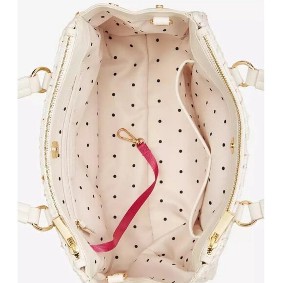 On 34th Robbinn tweed medium women's satchel crossbody bag - White Multi - Picture 12 of 13